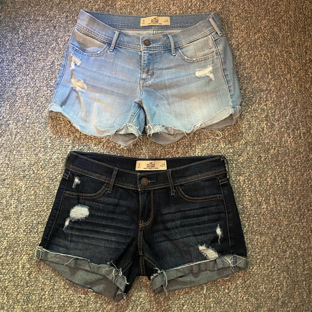 Pair of 2 EUC Hollister short jean shorts sz 5/27